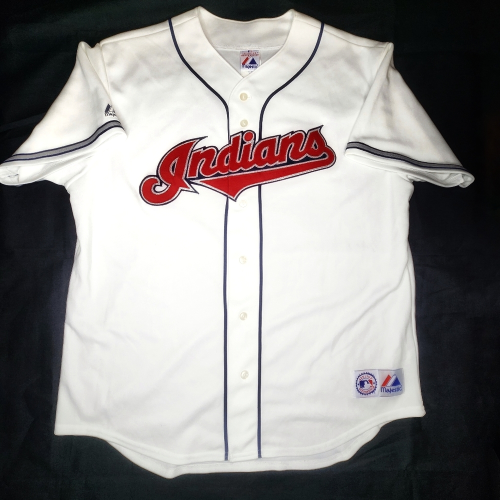 Majestic White Cleveland Indians XL Jersey